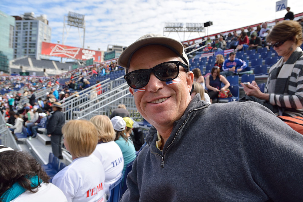 Fred at a Davis Cup Tennis match